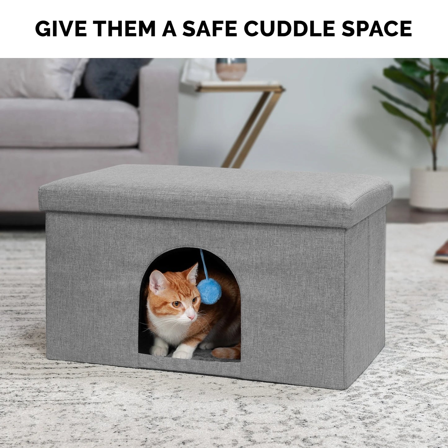 Pet Products Large Pet House Ottoman for Dogs & Cats - Stormy Gray
