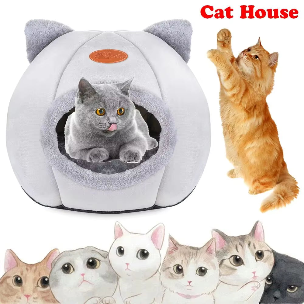 Highest Quality Comfort Pet House Tent Winter Deluxe Semi-Enclosed Deep Sleep Cat Bed Pet House Tent Small Mat Basket Small Dog