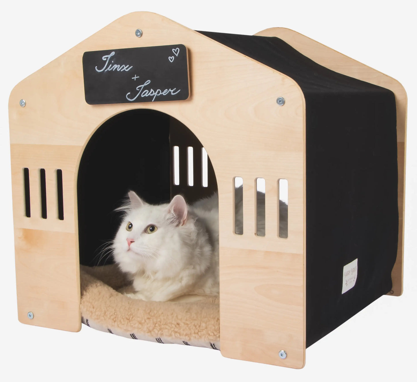 Wooden Pet House, Cat Cube, Brown