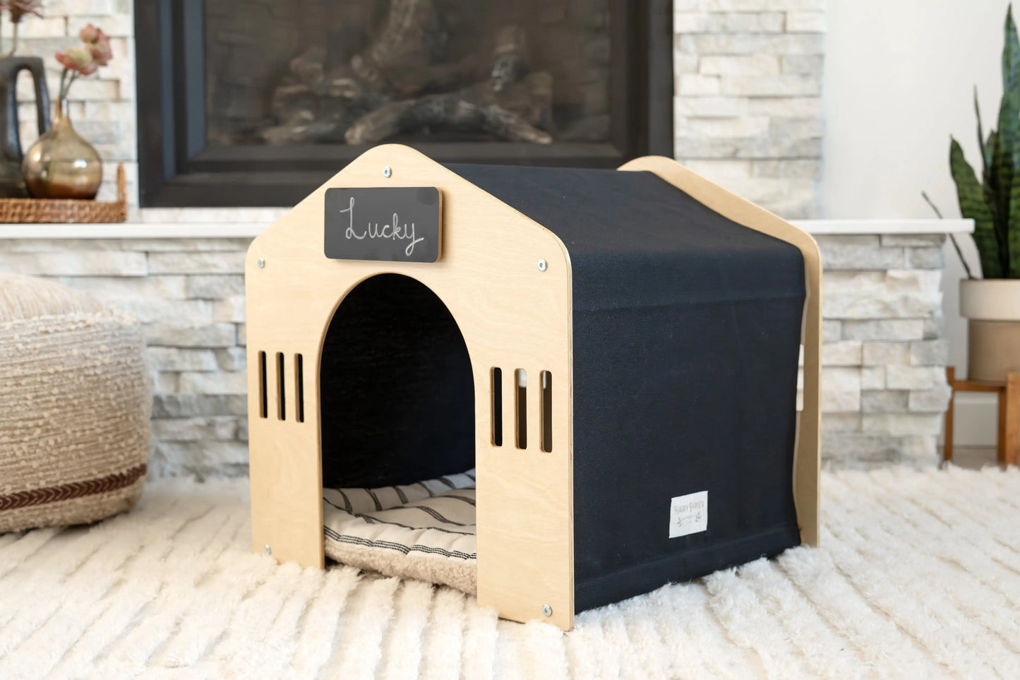 Wooden Pet House, Cat Cube, Brown