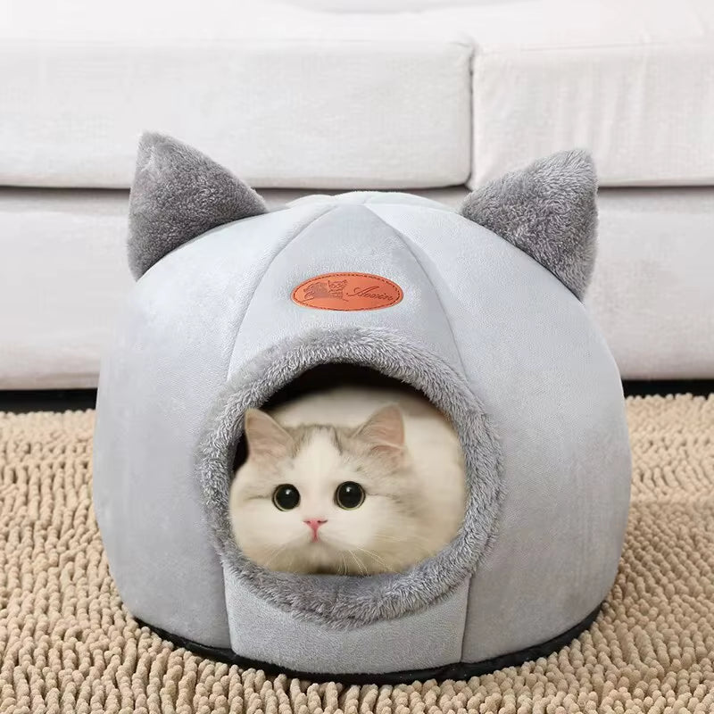 Highest Quality Comfort Pet House Tent Winter Deluxe Semi-Enclosed Deep Sleep Cat Bed Pet House Tent Small Mat Basket Small Dog