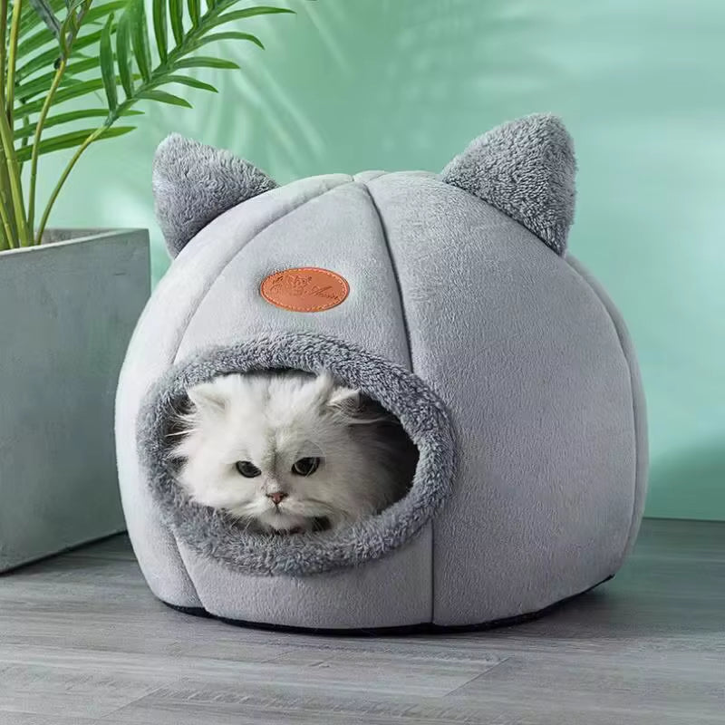 Highest Quality Comfort Pet House Tent Winter Deluxe Semi-Enclosed Deep Sleep Cat Bed Pet House Tent Small Mat Basket Small Dog