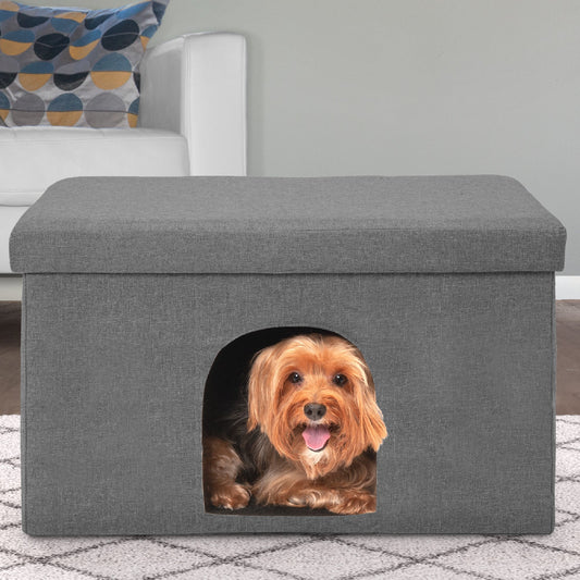 Pet Products Large Pet House Ottoman for Dogs & Cats - Stormy Gray