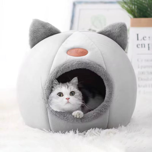 Highest Quality Comfort Pet House Tent Winter Deluxe Semi-Enclosed Deep Sleep Cat Bed Pet House Tent Small Mat Basket Small Dog